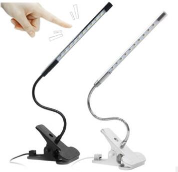 Clip-On LED USB Reading Light - Flexible Touch Desk Lamp