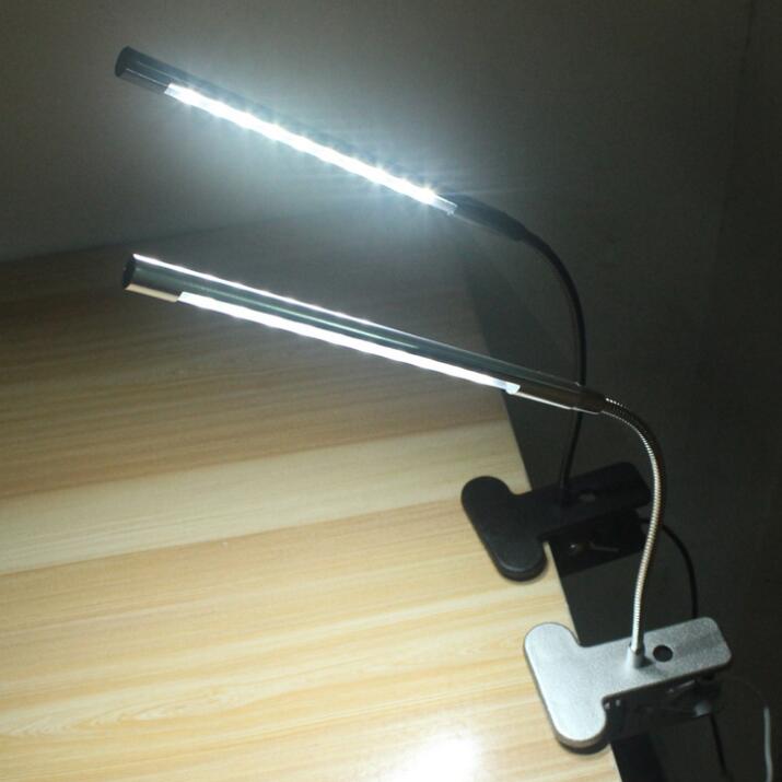 Clip-On LED USB Reading Light - Flexible Touch Desk Lamp