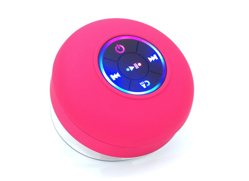 Waterproof Bluetooth Speaker with LED Light - Suction Cup & Portable