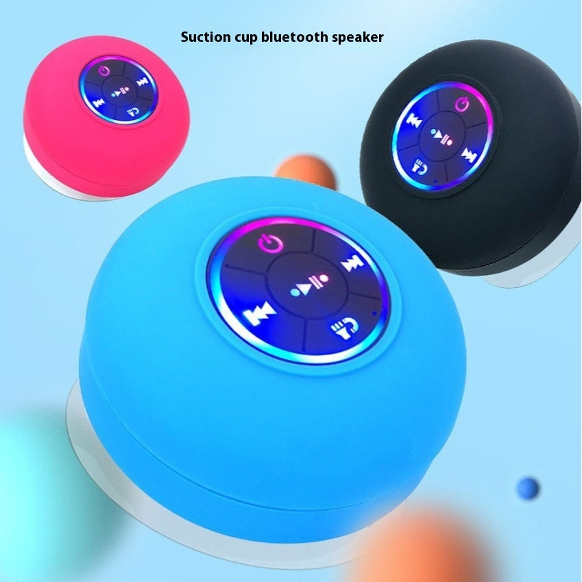 Waterproof Bluetooth Speaker with LED Light - Suction Cup & Portable