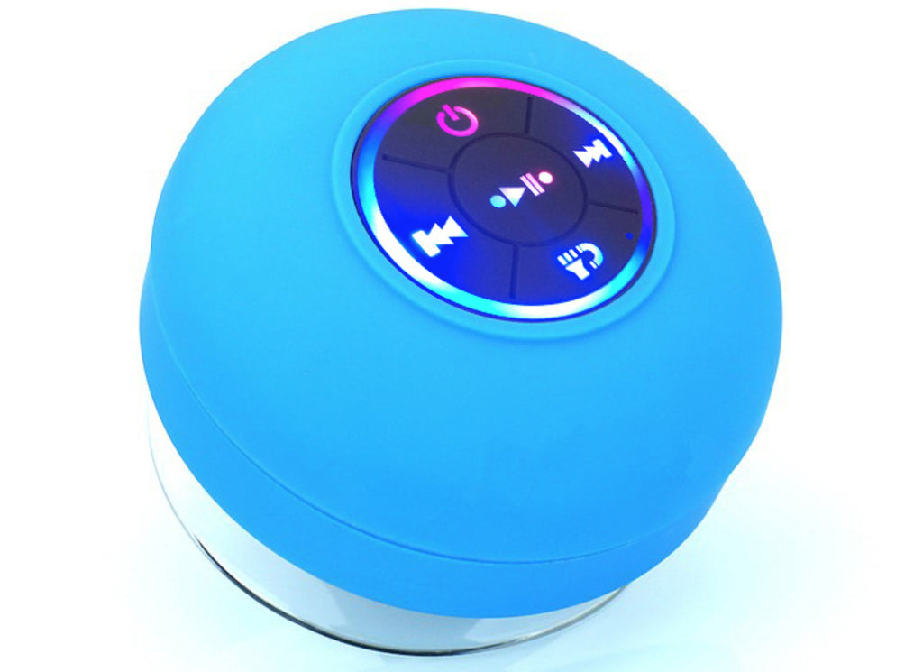Waterproof Bluetooth Speaker with LED Light - Suction Cup & Portable