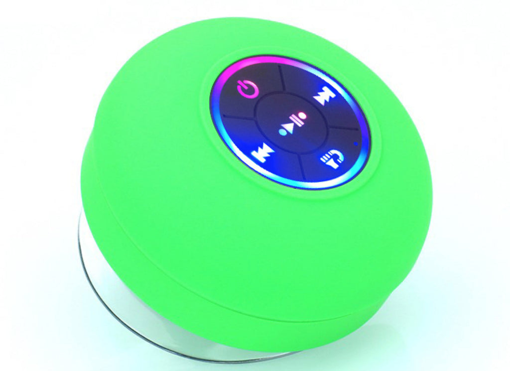 Waterproof Bluetooth Speaker with LED Light - Suction Cup & Portable