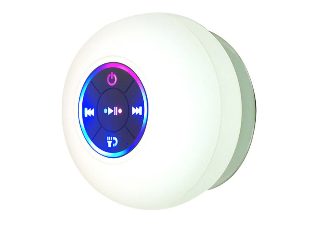 Waterproof Bluetooth Speaker with LED Light - Suction Cup & Portable