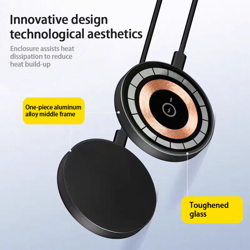 15W Magnetic Wireless Fast Charger - Compatible iPhone 12 to 17 Pro Max